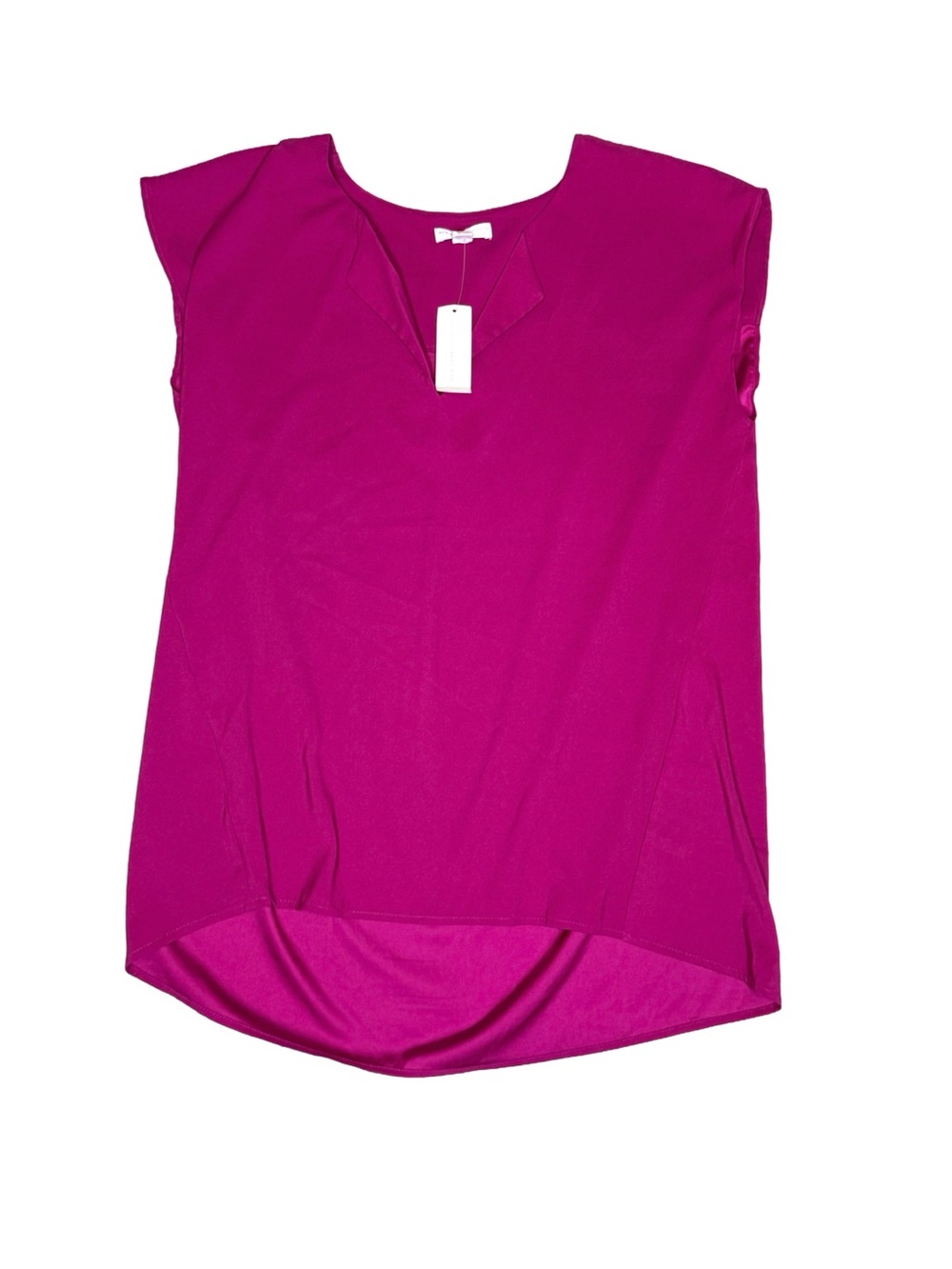 new york and company Magenta Cap-Sleeve V-Neck Top